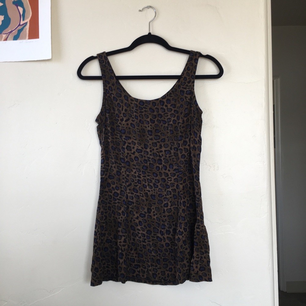 Vintage Leopard Print Mini Dress